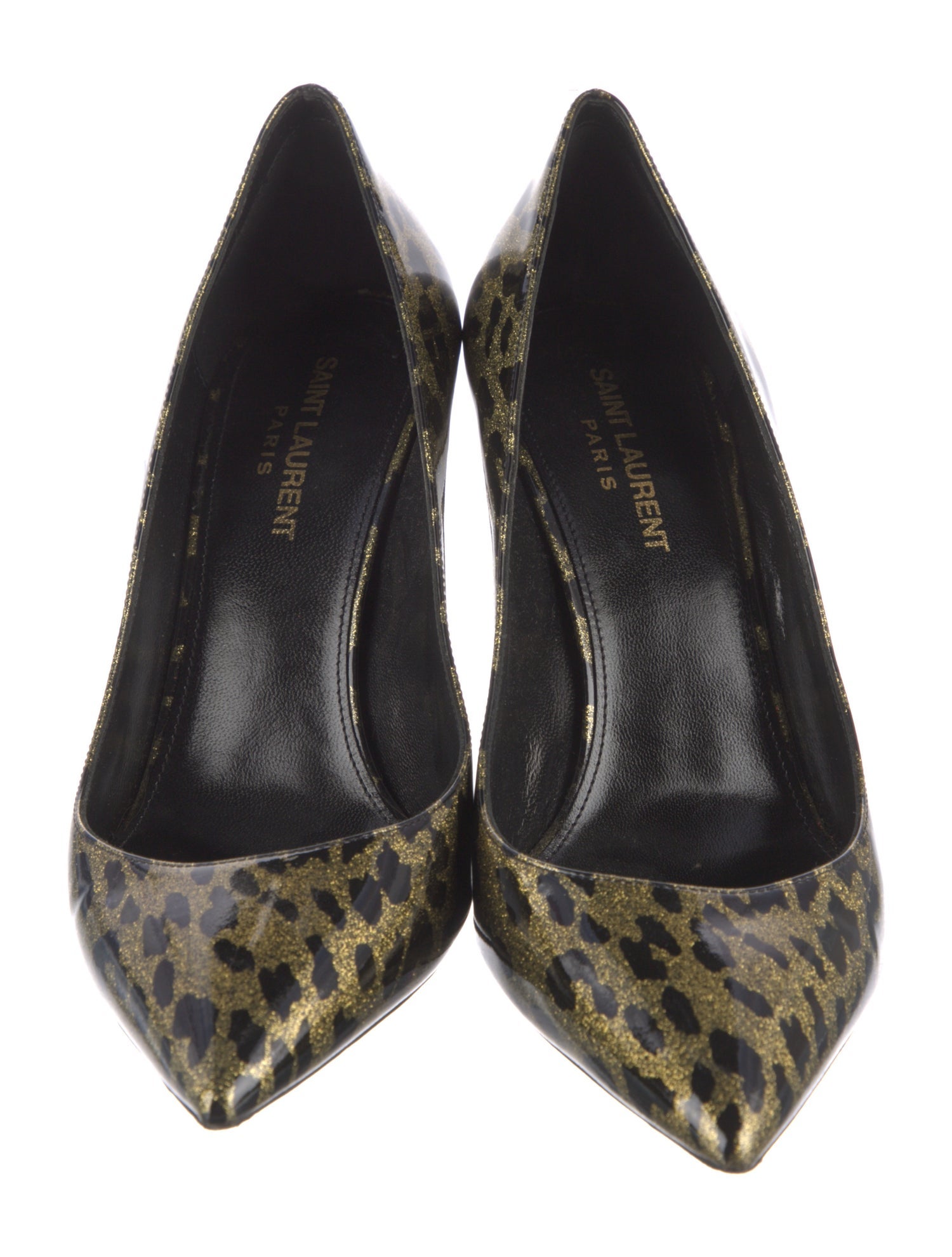 Saint Laurent Patent Leather Animal Print Pumps